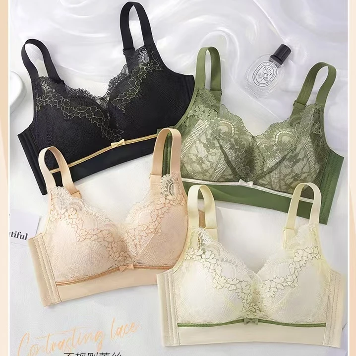 【浮生一梦】AB杯中厚1.4小胸聚拢内衣承上托防下垂蕾丝性感文胸