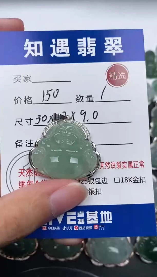 翡翠银S925镶嵌颈饰挂件