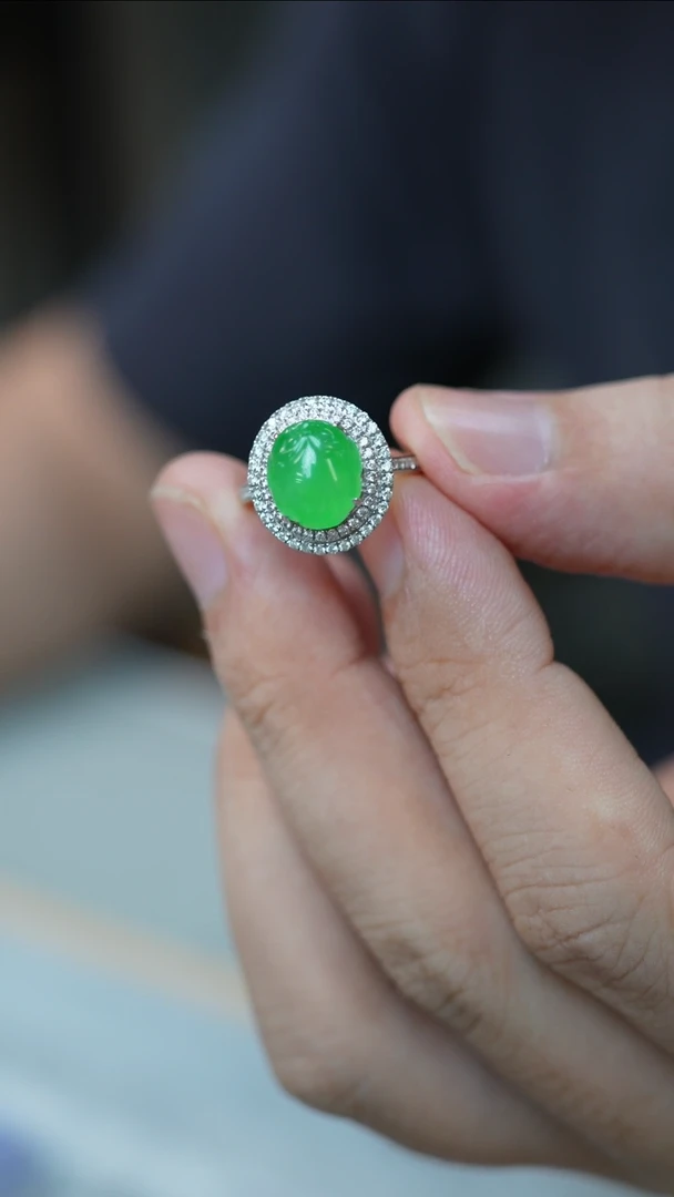 18K金镶嵌戒指翡翠51号-戒指/GG/9