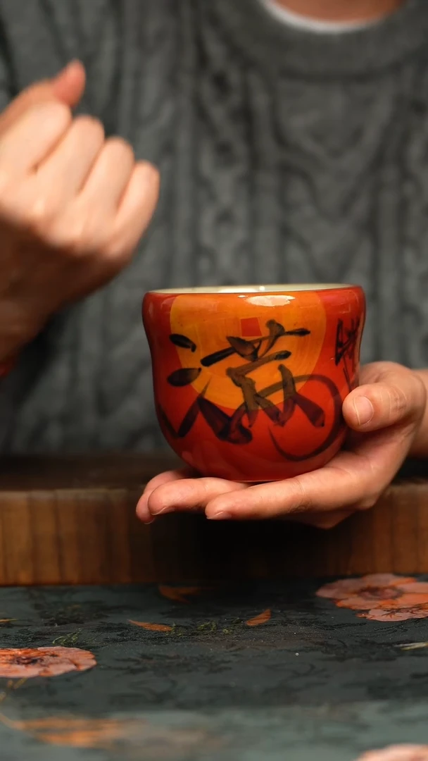 杯釉下彩手工手绘同款陶器
