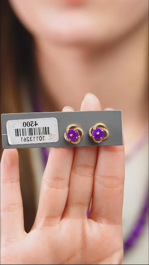 18K金镶嵌苏纪石（舒俱来）耳钉22