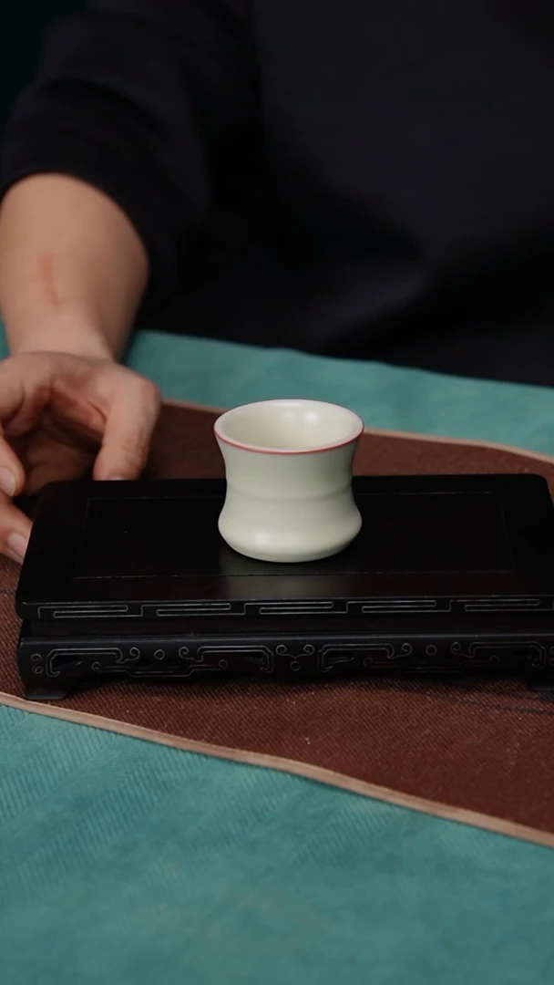 【闪购商品】169-1束腰竹节杯（粉胎 南山堂）