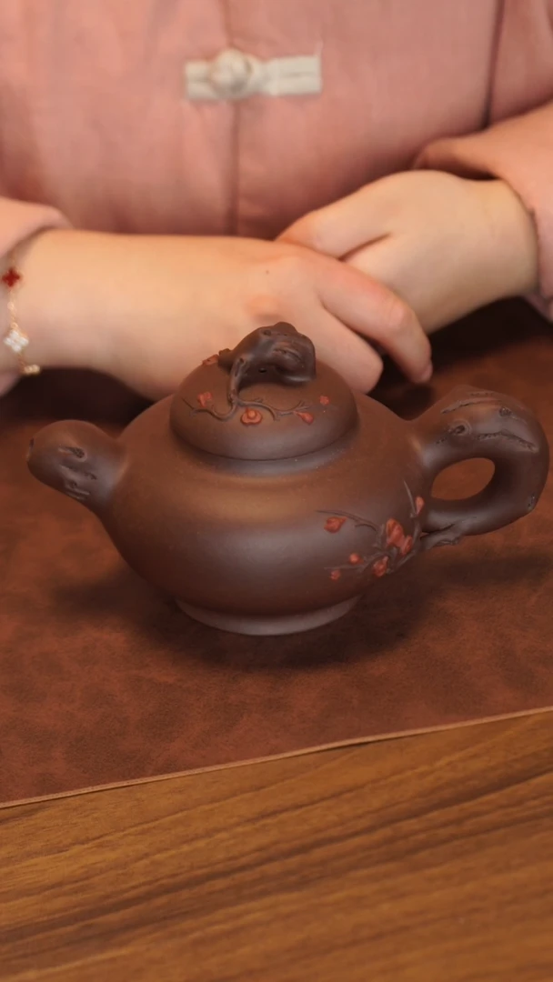 【闪购商品】紫砂茶壶道洪风格-梅-330cc