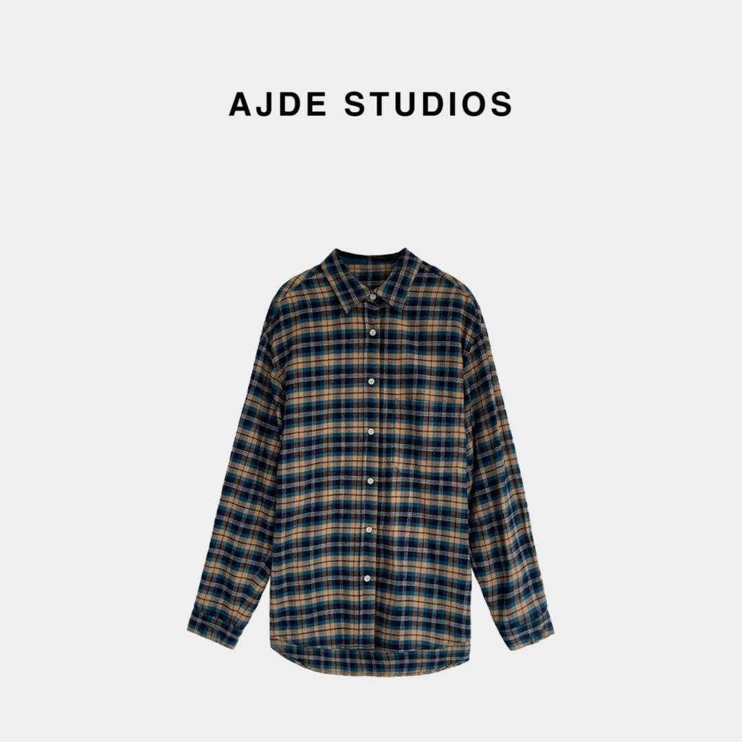 AJDE｜古家磨毛蓝格纹衬衫 04