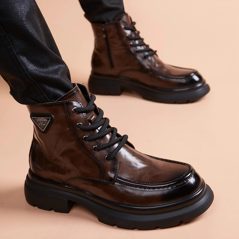 英国『设计师』力荐！新款男士马丁靴英伦风厚底高帮时尚工装皮靴子