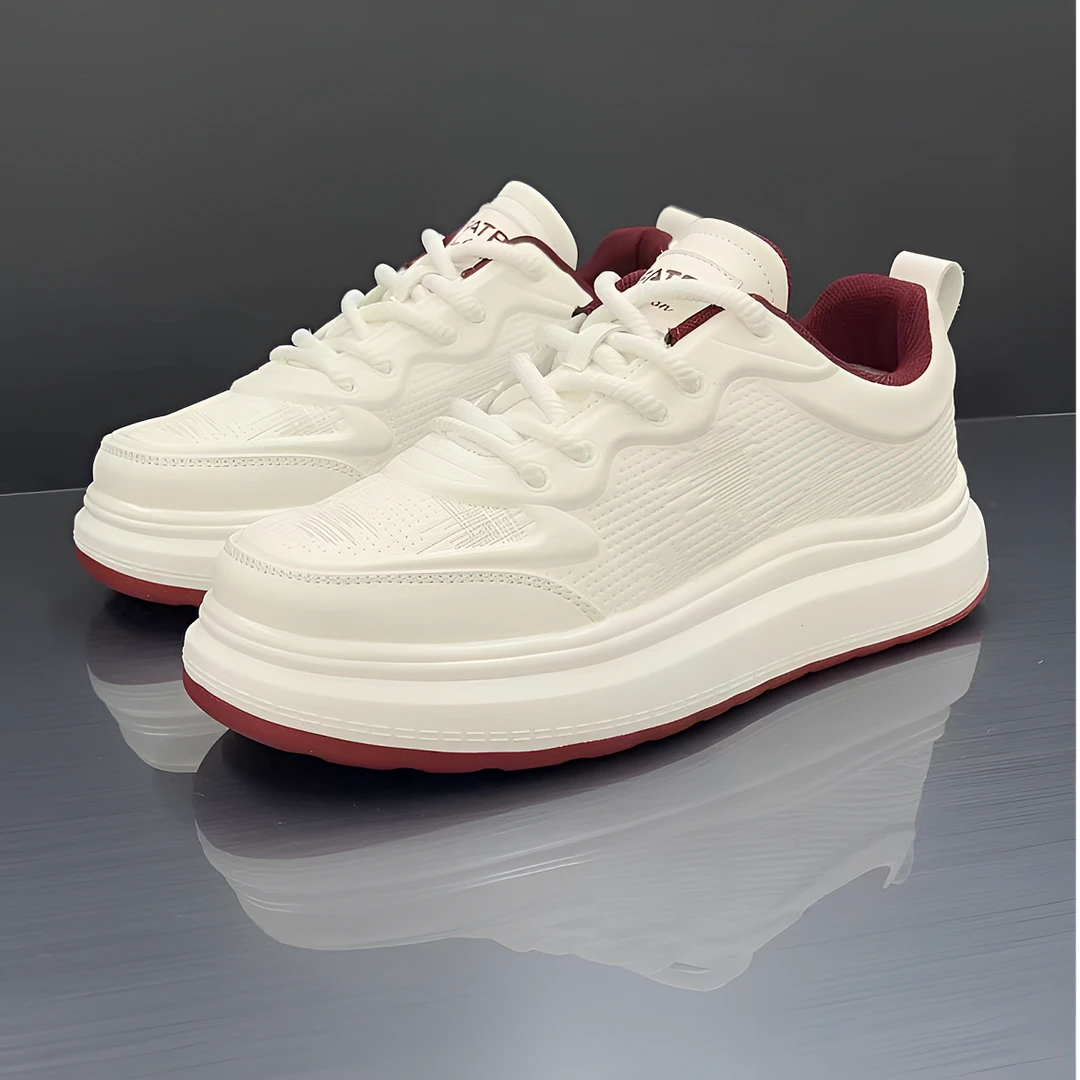 冬季新款男鞋软底时尚休闲百搭增高运动鞋男士潮流小白鞋厚底板鞋