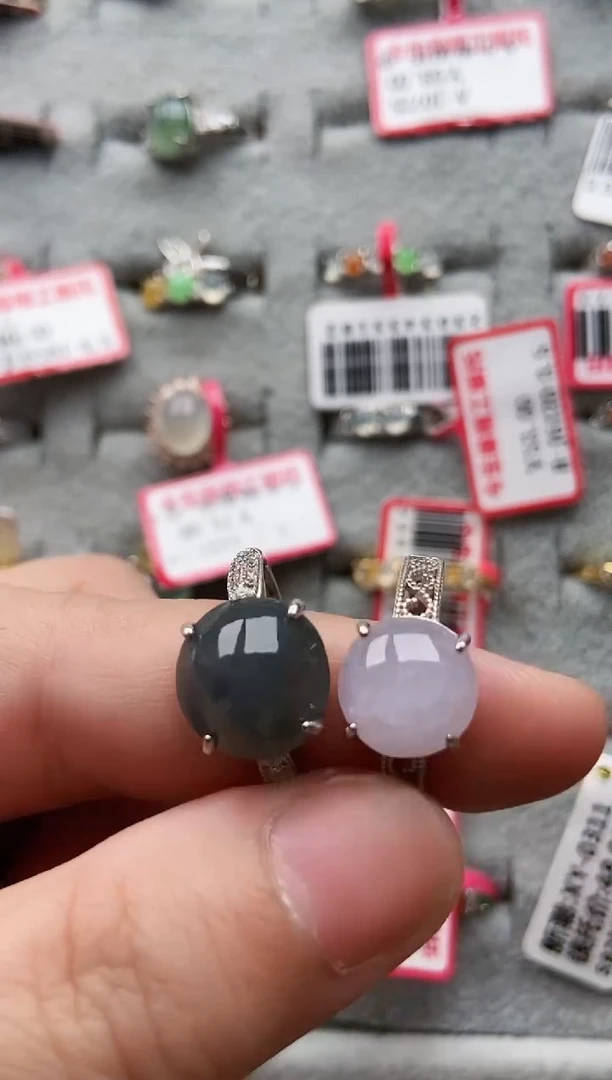 【闪购商品】翡翠戒指银S925镶嵌33333333-1