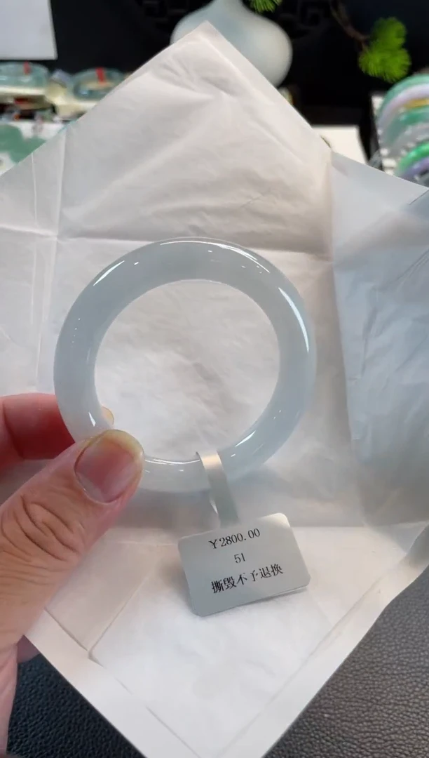 未镶嵌手镯翡翠15号 51圆条 有裂