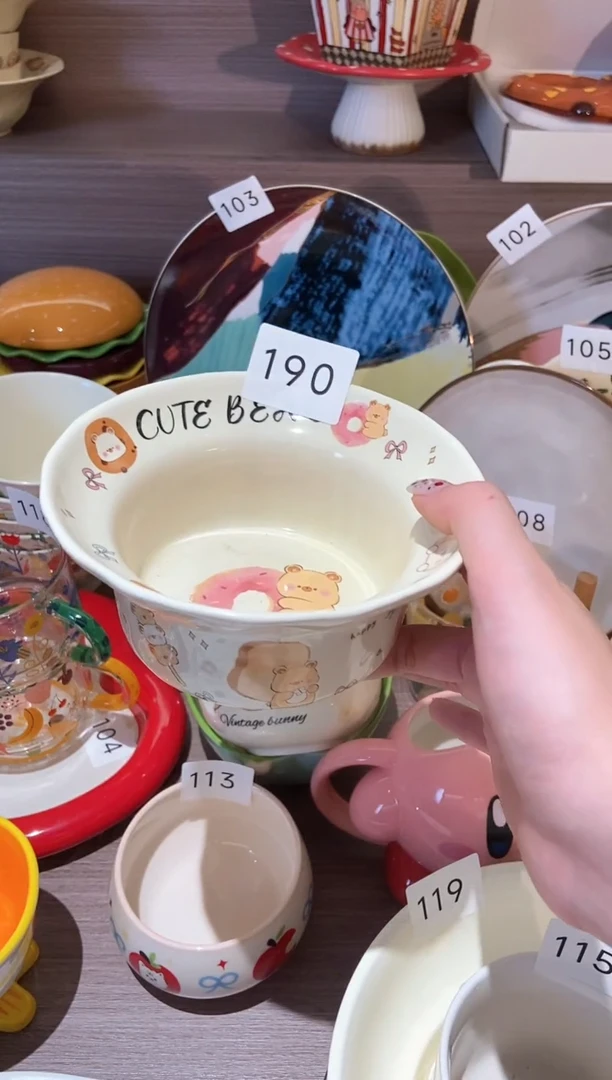 瓷190小熊酸奶碗 瑕疵