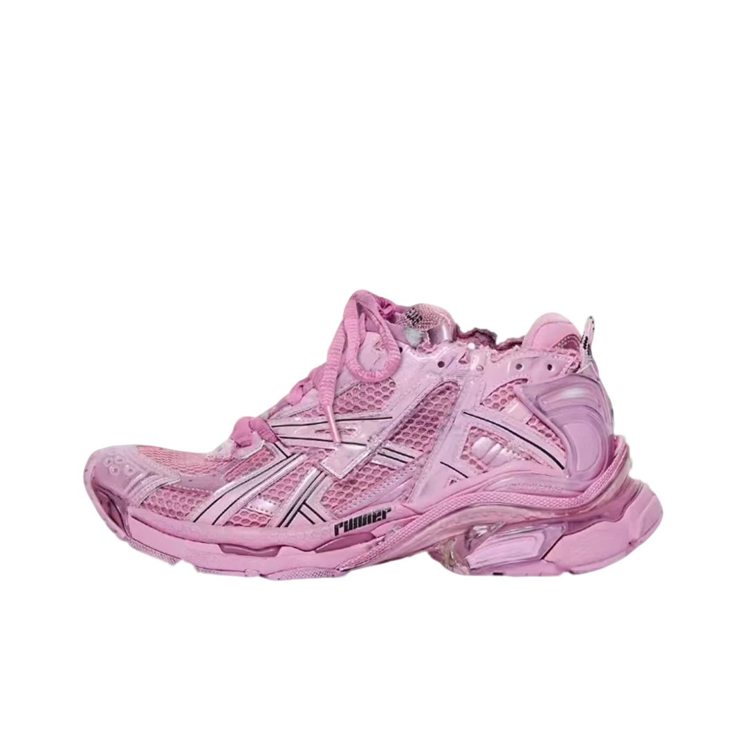 未使用 Balenciaga/巴黎世家 女款Runner粉色透气低帮时尚老爹鞋