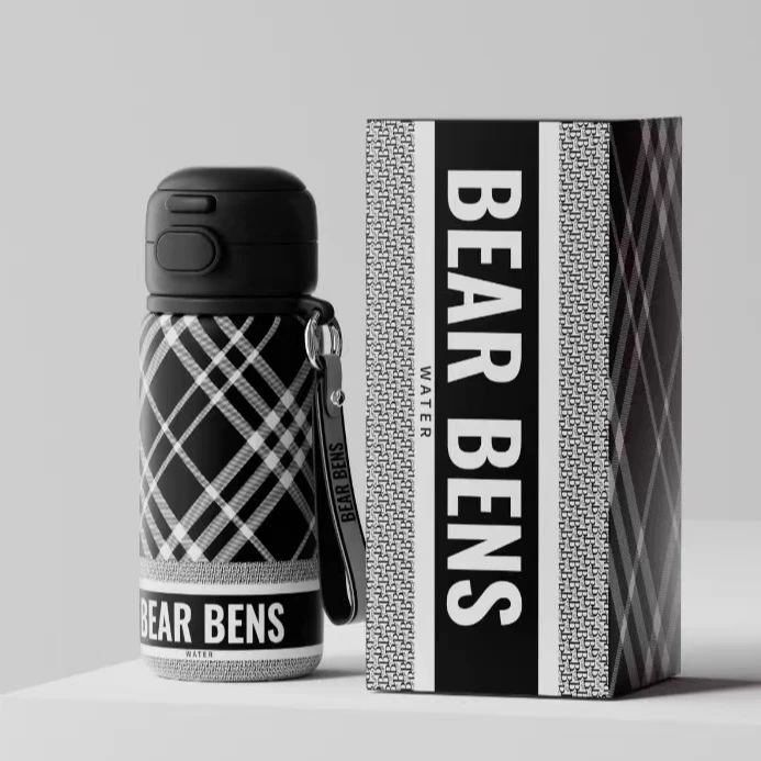 XB718 不锈钢保温杯黑色经典菱形格500ml