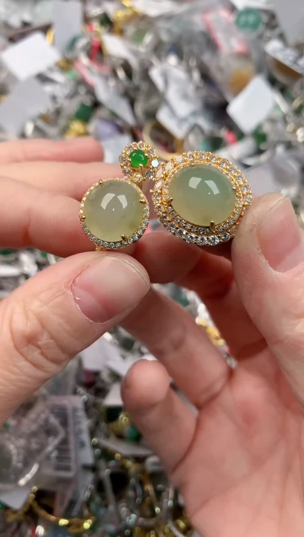 银S925镶嵌戒指翡翠333             10