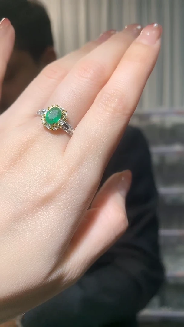 银S925镶嵌戒指祖母绿【宝石世家严选】