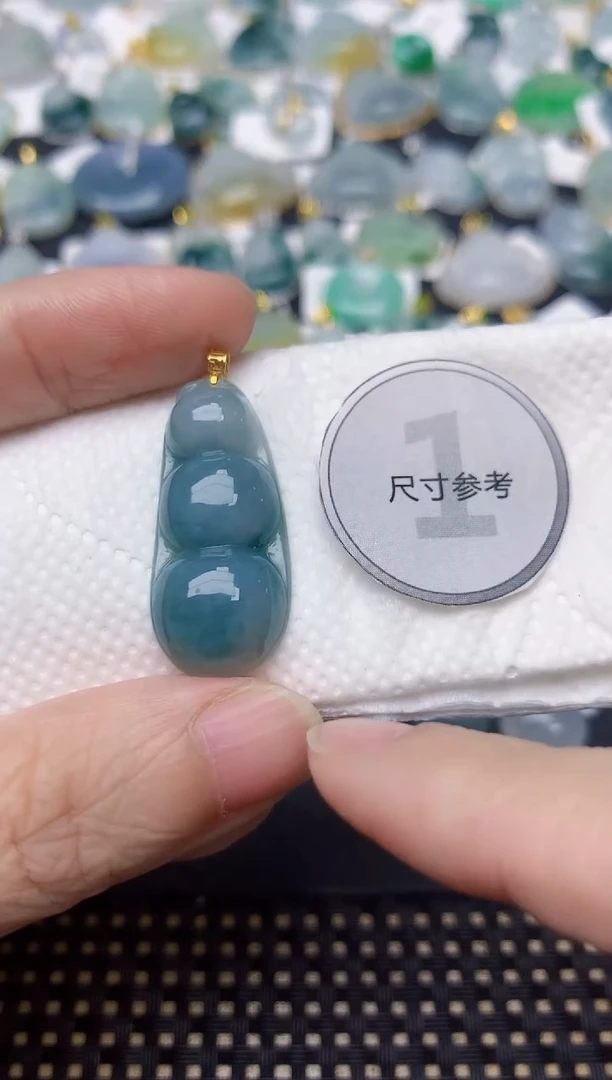 颈饰18K金镶嵌翡翠天然缅甸A货翡翠
