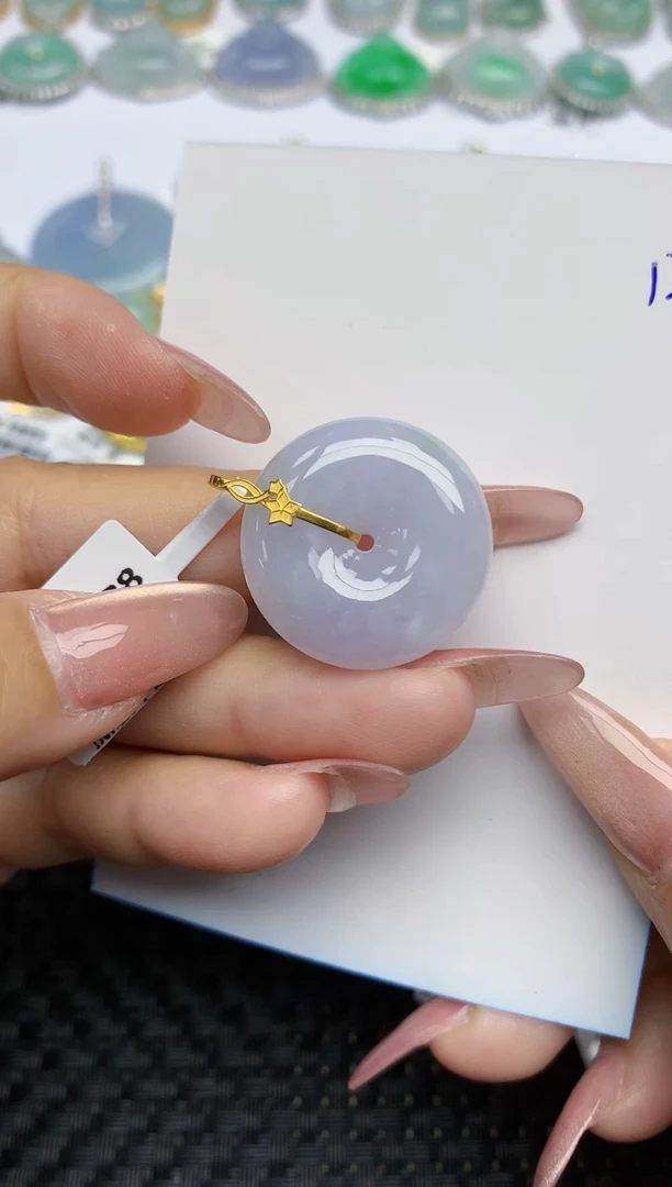 【闪购商品】翡翠颈饰18K金镶嵌天然A货翡翠 123