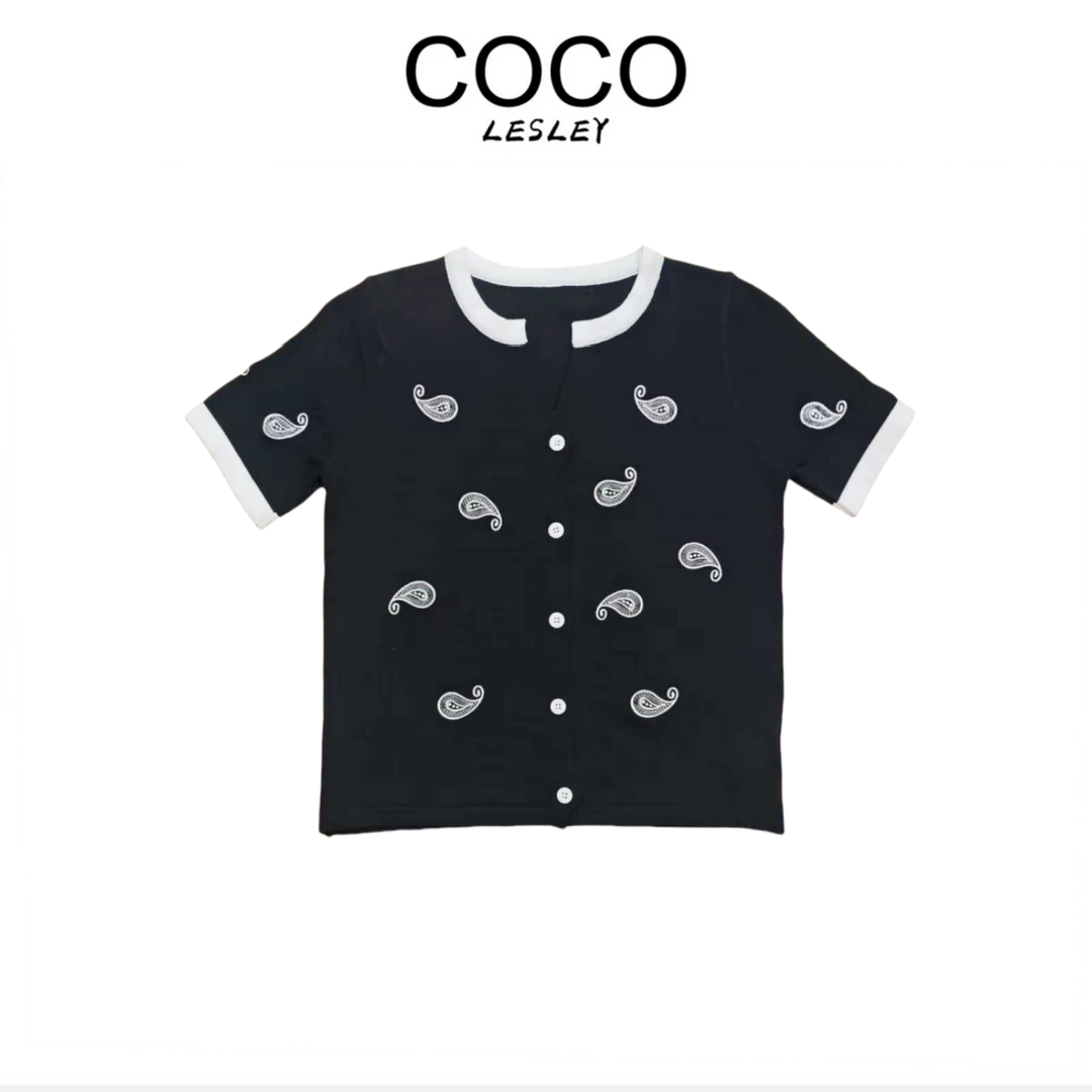 【COCO LESLEY】夏季重工钉珠刺绣独特设计上衣X210