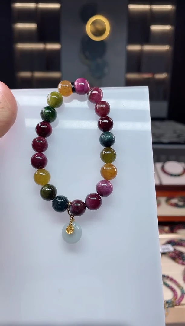 未镶嵌老矿碧玺单圈手串10mm+碧玺（多样性发一条）Q