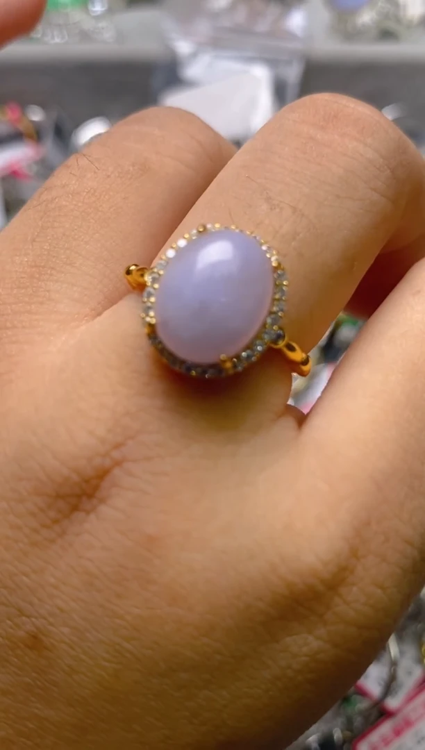 银S925镶嵌戒指翡翠百内无证书