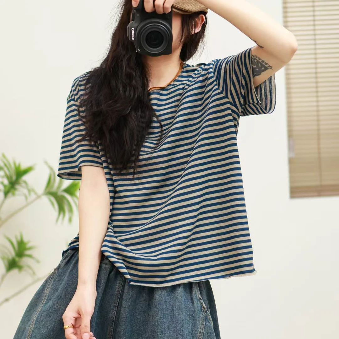 14354新款夏季休闲减龄宽松显瘦印花T恤