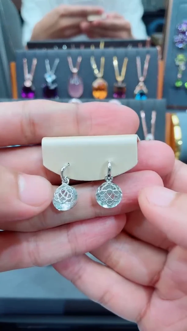 耳钉银S925镶嵌水晶耳钉水晶