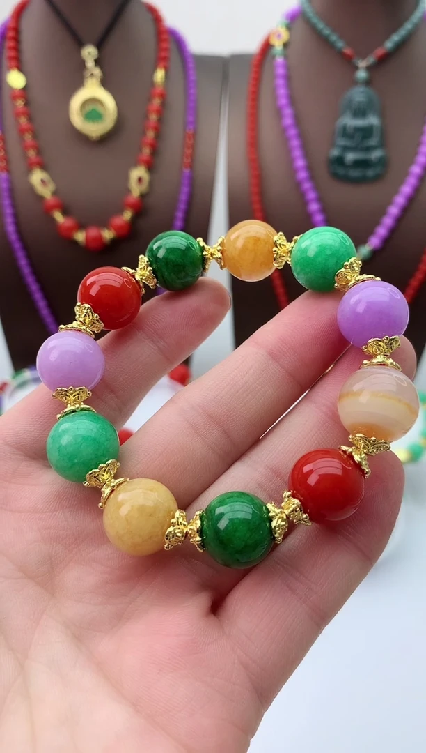 【闪购商品】翡翠手链14K金镶嵌S176手链