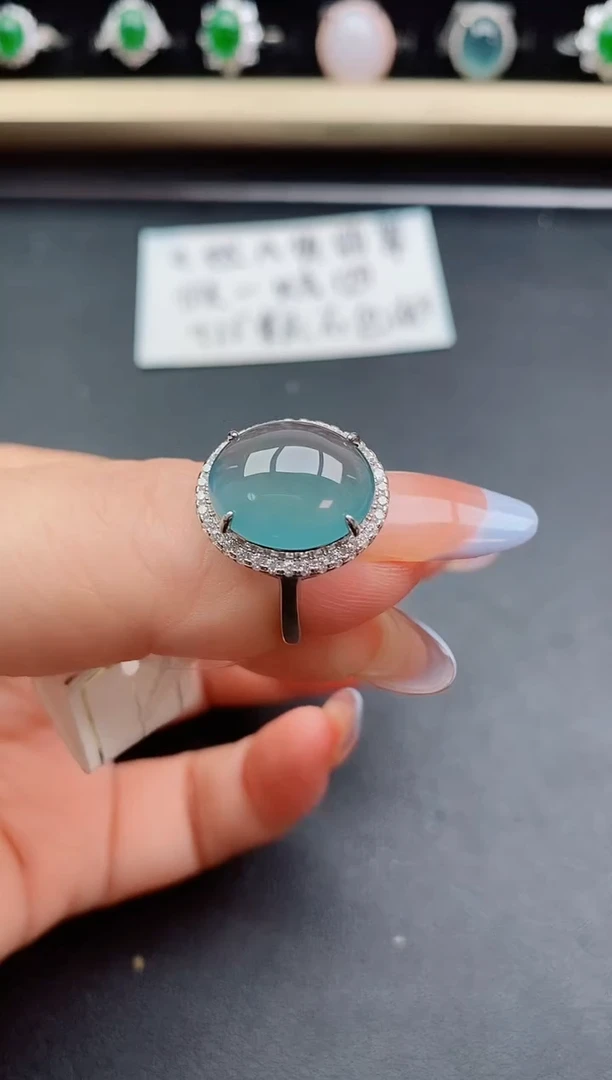 翡翠戒指银S925镶嵌1