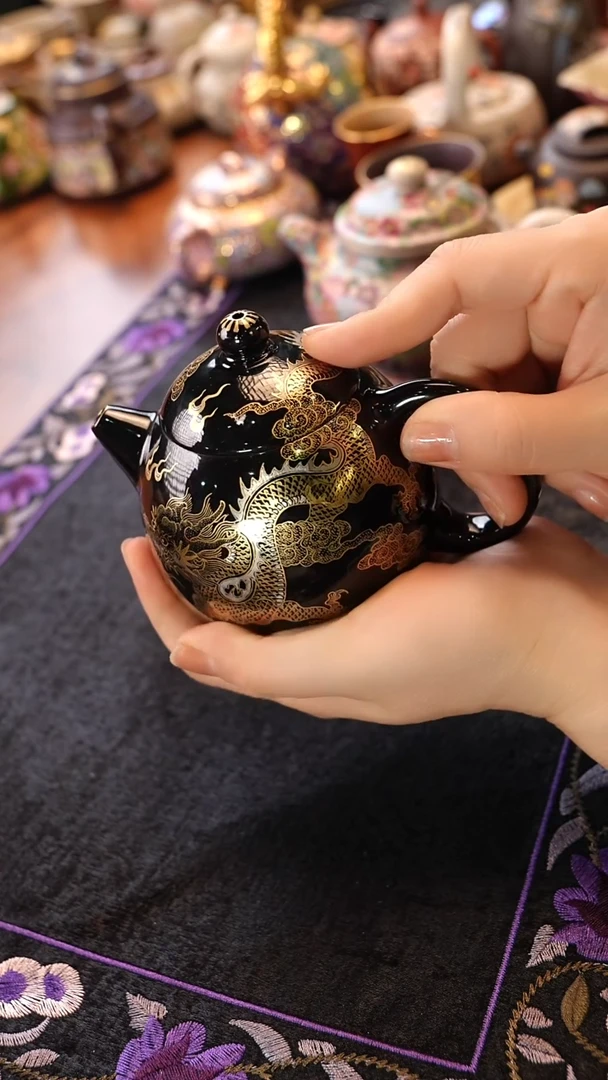 茶壶紫砂珐琅龙蛋
