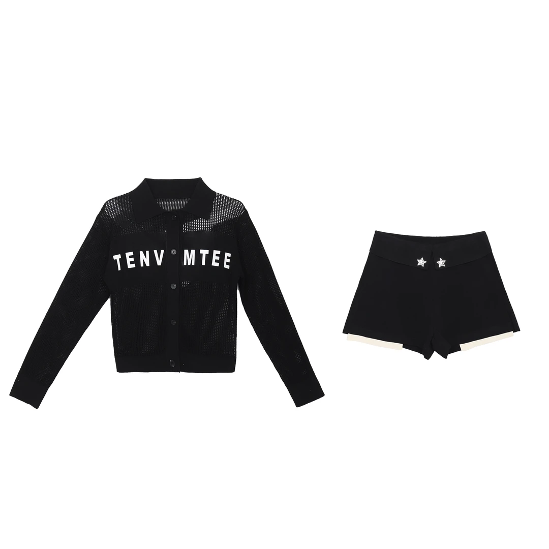 「浪漫黑巧」气质轻奢时尚设计师高定韩版休闲短裤套装