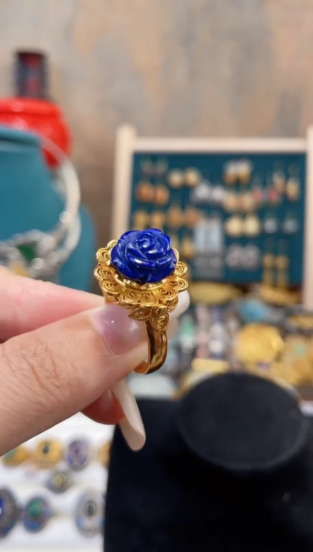 非遗绝技花丝镶嵌戒指