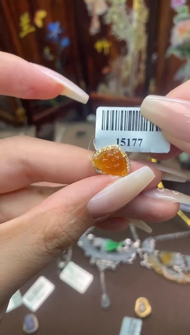 颈饰银S925镶嵌翡翠净货15177