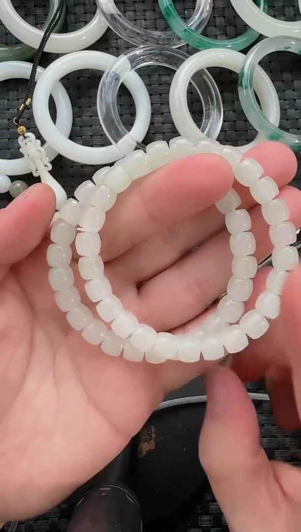 颈饰未镶嵌和田玉8*7直切手串（多样性发货拍一发一）