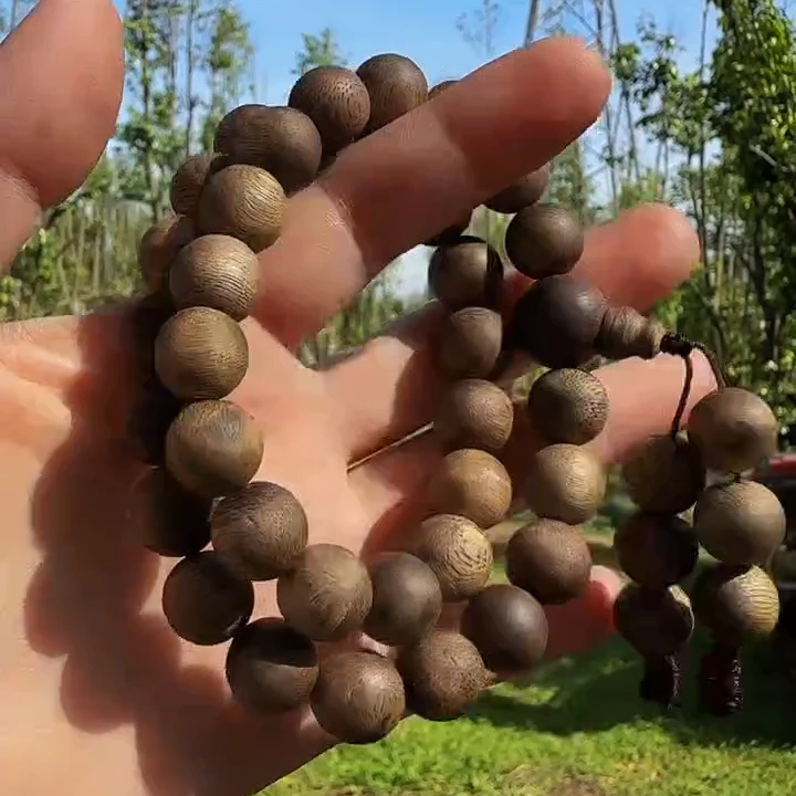 【Y-12mm-18克+】海南沉香透顶绿1.2双圈手串多样性发一