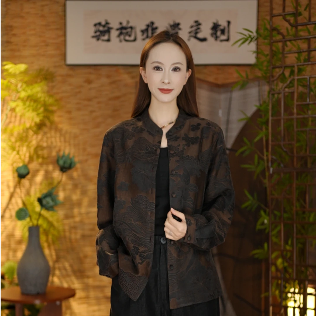 【朝暮上衣】复古提花国风新中式文艺长袖朝暮上衣