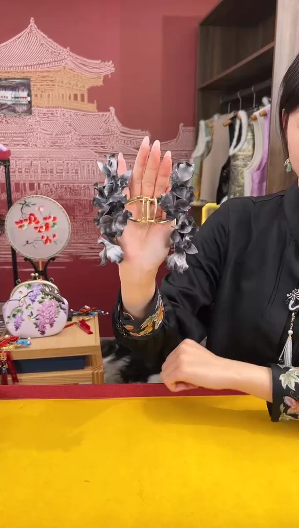 【闪购商品】刺绣非遗绒花缠花手工（抓夹 ）