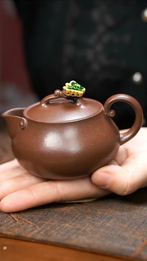 紫砂茶壶紫泥如意壶