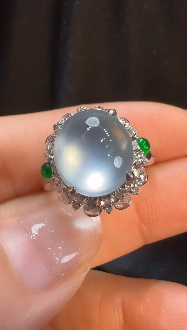 18K金镶嵌戒指翡翠AL6戒指