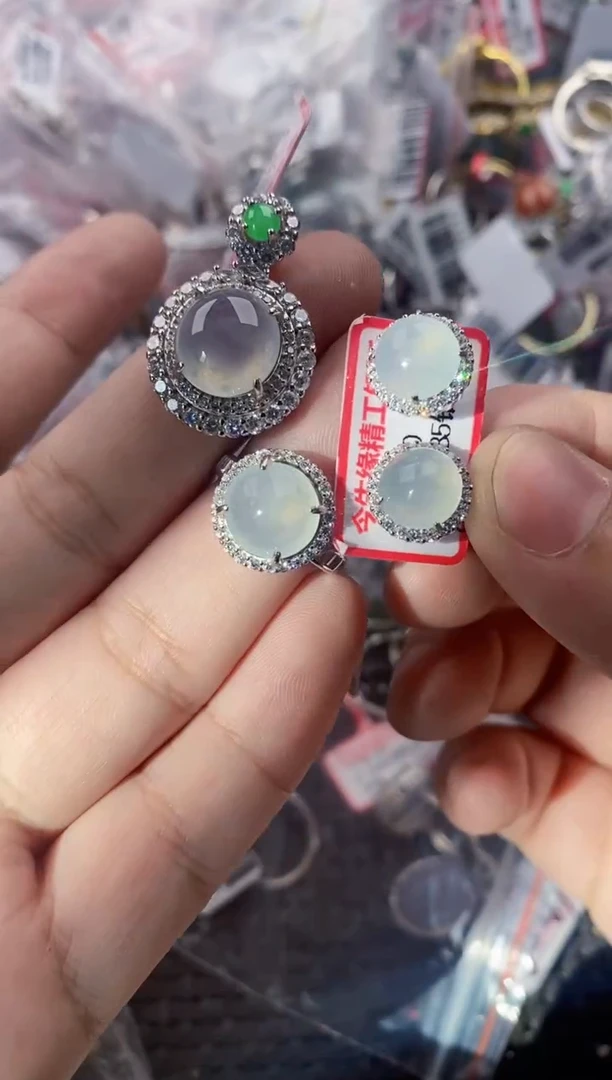 银S925镶嵌戒指翡翠888  5