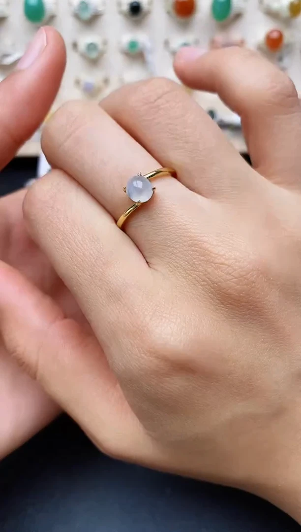 【闪购商品】翡翠戒指银S925镶嵌缅甸翡翠