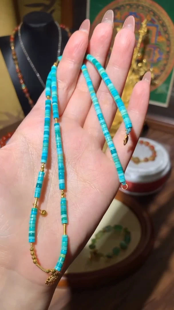 【闪购商品】绿松石项链未镶嵌项链18K