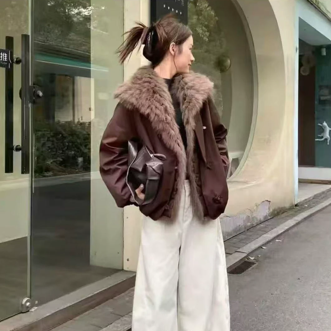 无帽新款狐狸毛领鹅绒派克休闲时尚保暖女装2505