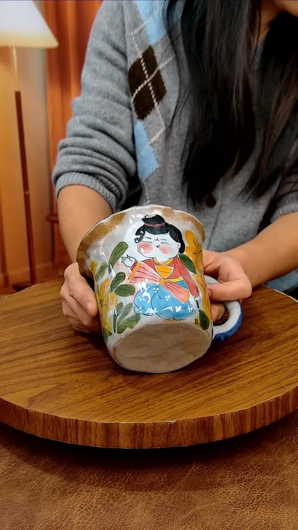 杯子陶景德镇手工手绘釉下彩陶瓷