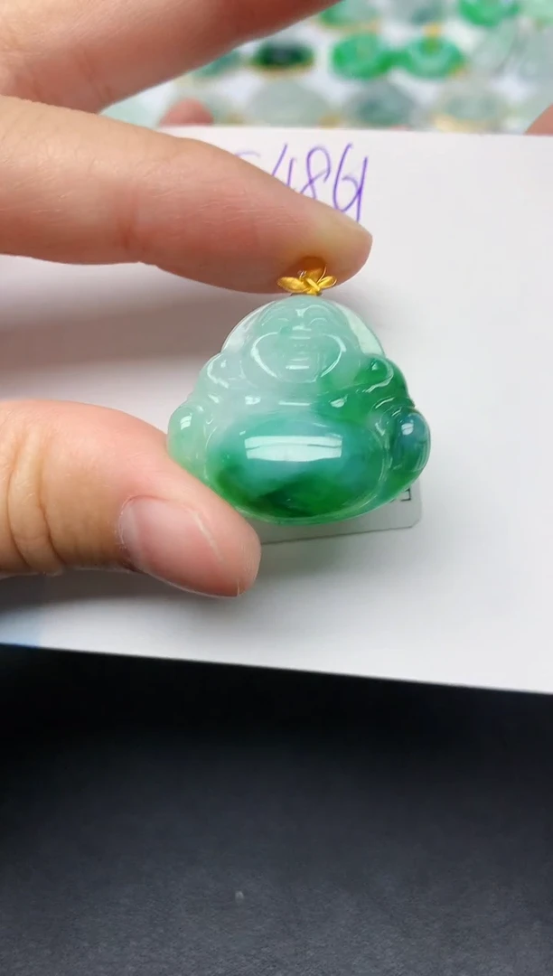 颈饰18K金镶嵌翡翠天然缅甸A货翡翠百元以上9元证书费自理