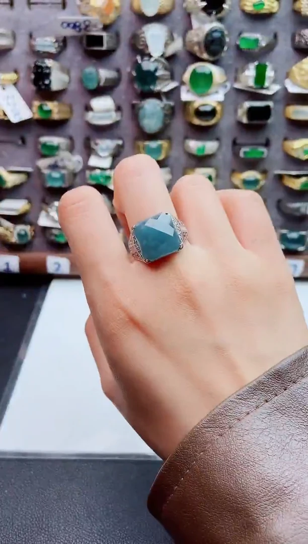 未镶嵌戒指翡翠天然翡翠男戒