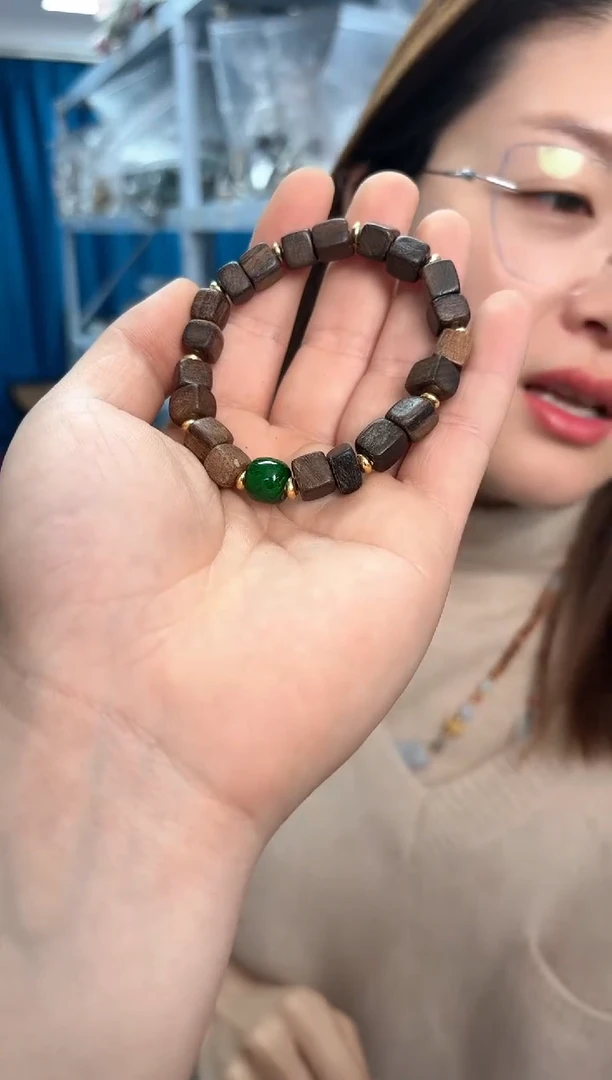 【闪购商品】檀香木香香木颗颗方珠单圈