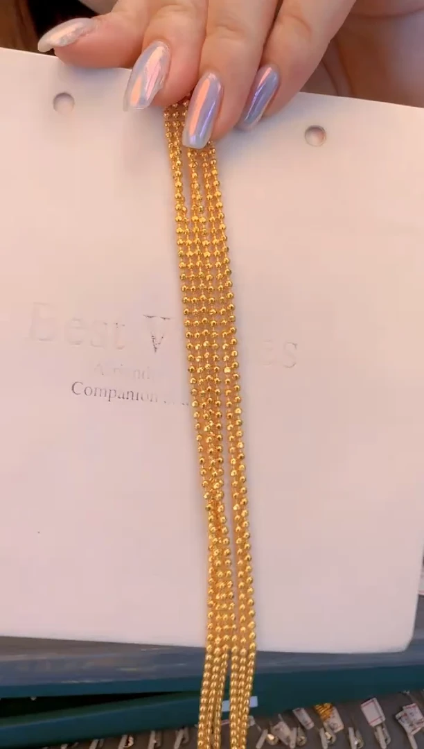 卡2切面米珠链50cm 4.60g（多样性发货）