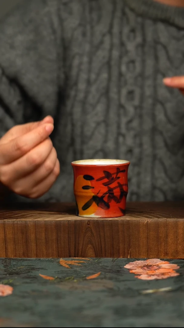 杯釉下彩手工手绘同款陶器