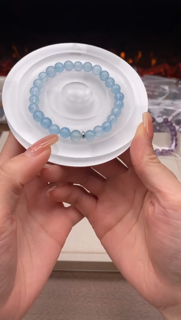 合金手链海蓝宝石万嘉水晶 编号219