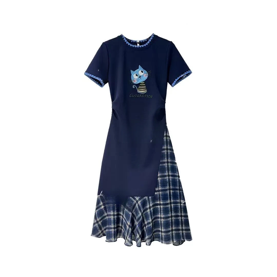 【汤姆猫】2025夏季新款轻奢百搭时尚设计师显瘦连衣裙