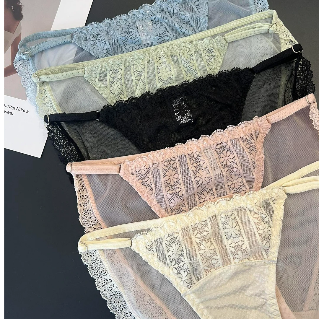 058三角裤成人纯色性感女三角内裤镂空高腰蕾丝内裤夏季