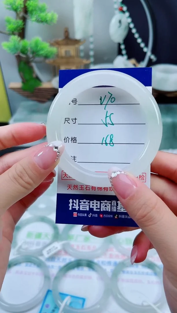 未镶嵌手镯石英质玉（天山翠）70